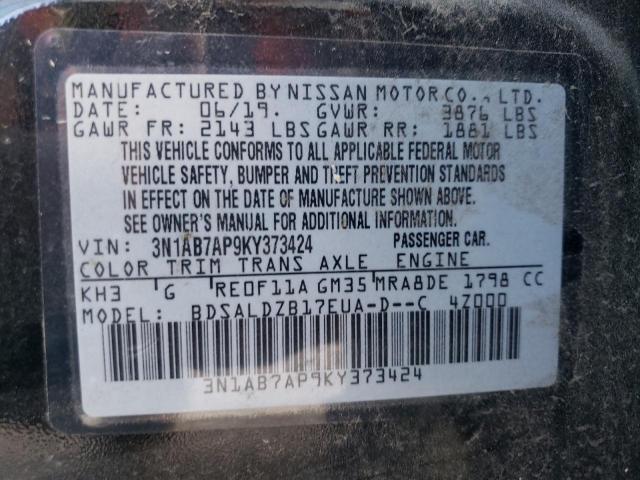 3N1AB7AP9KY373424 - 2019 NISSAN SENTRA S BLACK photo 13