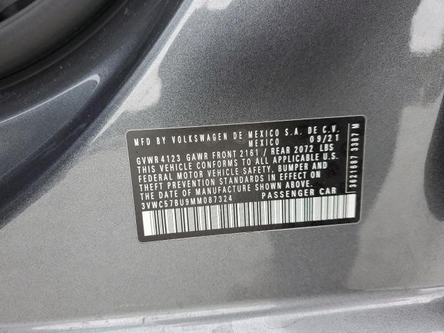 3VWC57BU9MM087324 - 2021 VOLKSWAGEN JETTA S GRAY photo 12