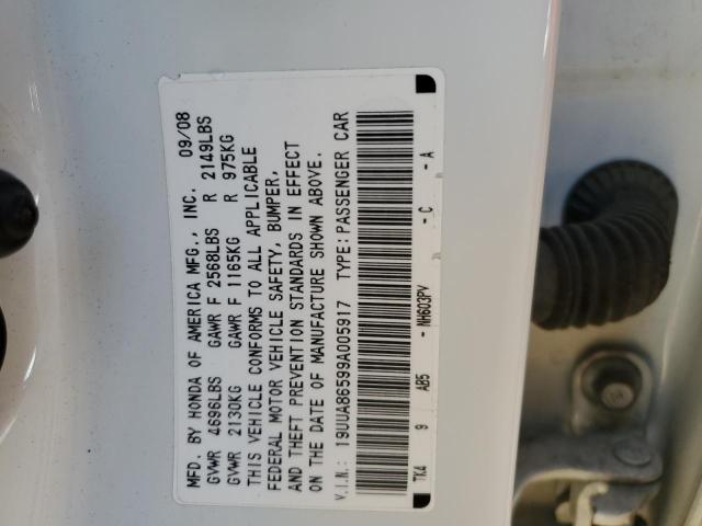 19UUA86599A005917 - 2009 ACURA TL WHITE photo 12