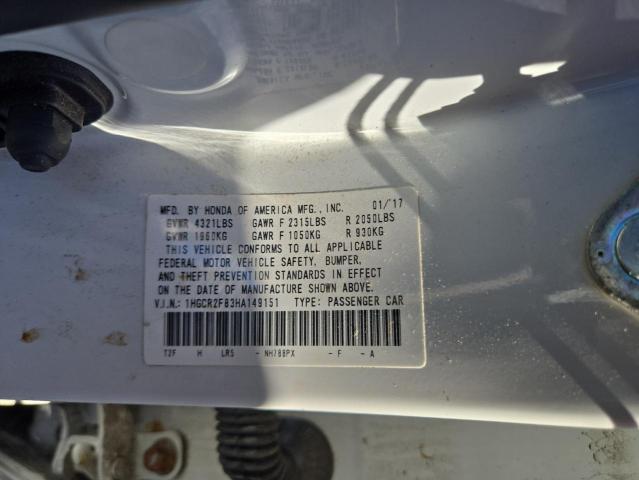 1HGCR2F83HA149151 - 2017 HONDA ACCORD EXL 白色 照片 13