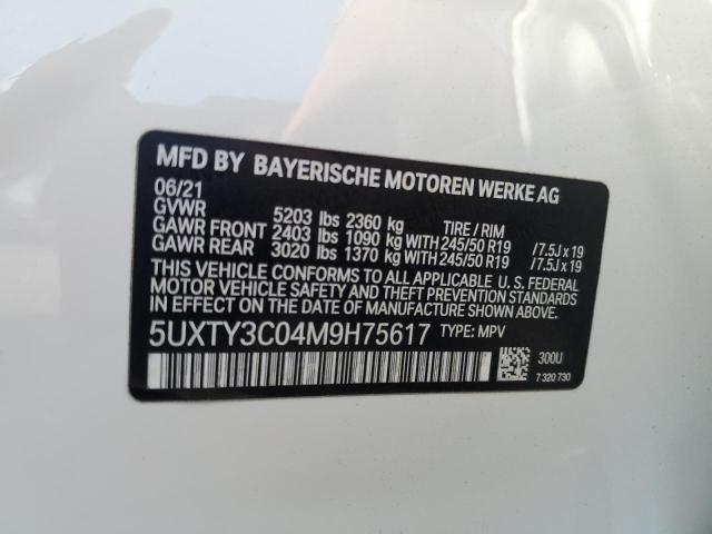 5UXTY3C04M9H75617 - 2021 BMW X3 SDRIVE30I WHITE photo 14
