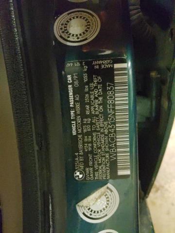 WBACB4315NFF80837 - 1992 BMW 325 I AUTOMATIC GREEN photo 12