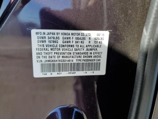 JHMGK5H7XGS014914 - 2016 HONDA FIT EX 紫色 照片 12