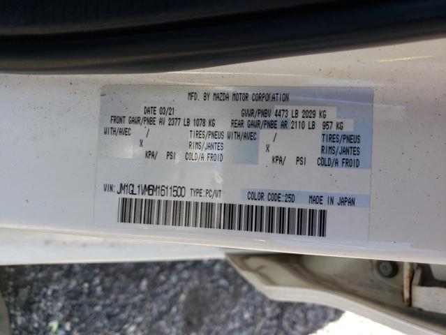 JM1GL1VM6M1611500 - 2021 MAZDA 6 TOURING 白色 照片 13