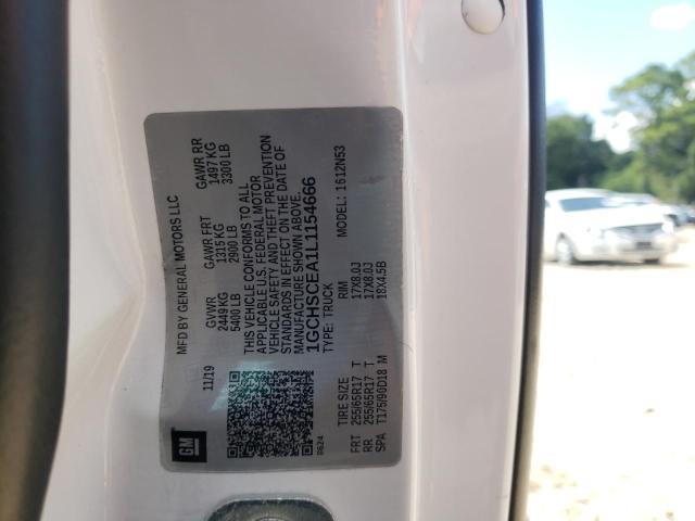 1GCHSCEA1L1154666 - 2020 CHEVROLET COLORADO LT WHITE photo 12