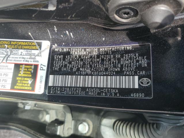 4T1BF1FK8FU044024 - 2015 TOYOTA CAMRY LE BLACK photo 12