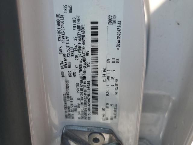 5LMCJ2D97HUL16989 - 2017 LINCOLN MKC SELECT Blanc photo 13