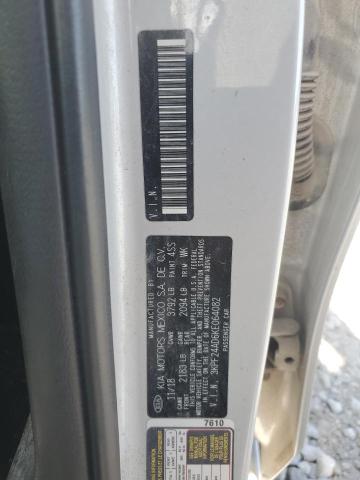 3KPF24AD6KE064082 - 2019 KIA FORTE FE ვერცხლისფერი ფოტო 12