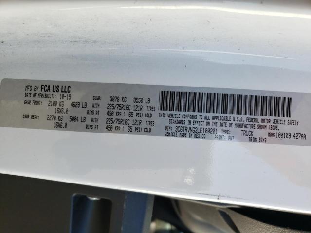 3C6TRVNG3LE100201 - 2020 RAM PROMASTER 1500 STANDARD WHITE photo 13