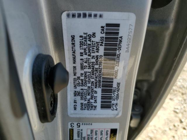 1NXBR32EX6Z729533 - 2006 TOYOTA COROLLA CE SILVER photo 12