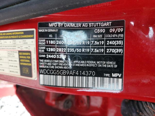 WDCGG5GB9AF414370 - 2010 MERCEDES-BENZ GLK 350 RED photo 12