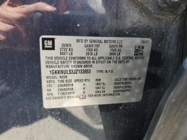 1GKKNULS3JZ133853 - 2018 GMC ACADIA SLT-1 BLUE photo 13