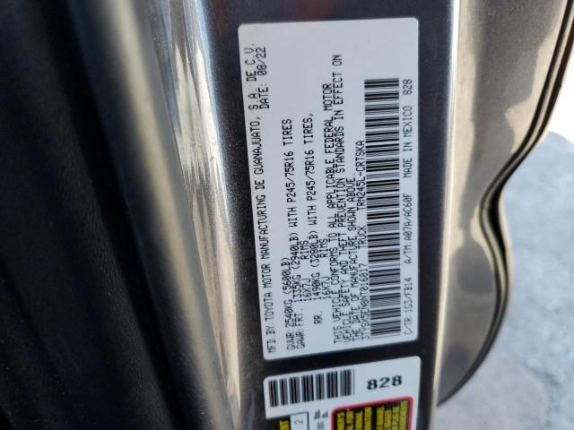 3TYSX5EN8NT016817 - 2022 TOYOTA TACOMA ACCESS CAB ნაცრისფერი ფოტო 12