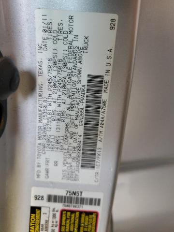 5TFJU4GN5BX008414 - 2011 TOYOTA TACOMA DOUBLE CAB PRERUNNER SILVER photo 12