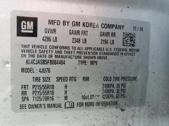 KL4CJASB5FB084404 - 2015 BUICK ENCORE Gümüş foto 14