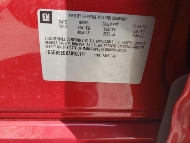 1G6DK5EGXA0100741 - 2010 CADILLAC CTS PERFORMANCE COLLECTION Rot Foto 12