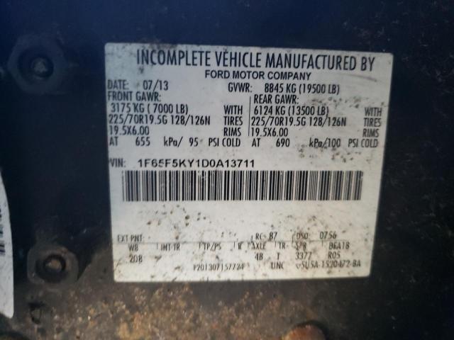 1F65F5KY1D0A13711 - 2013 FORD F59 WHITE photo 10