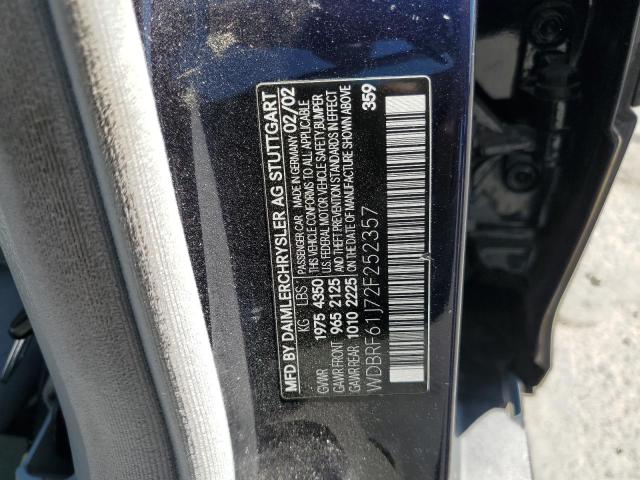 WDBRF61J72F252357 - 2002 MERCEDES-BENZ C 240 Կապույտ լուսանկար 12