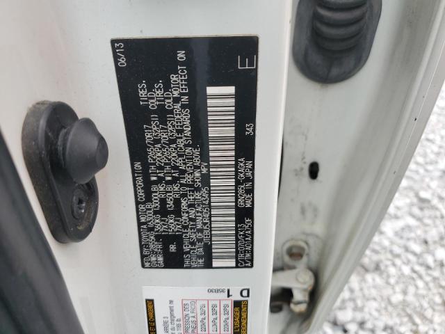 JTEBU5JR4D5143495 - 2013 TOYOTA 4RUNNER SR5 თეთრი ფოტო 13