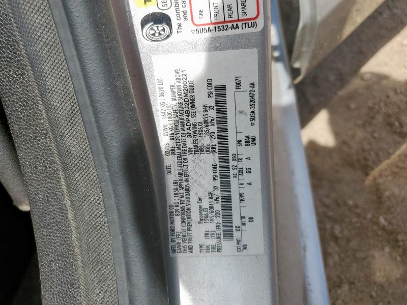 3FADP4BJ2DM200221 - 2013 FORD FIESTA SE 银色 照片 12