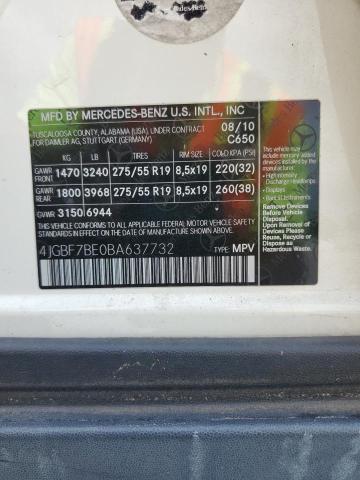 4JGBF7BE0BA637732 - 2011 MERCEDES-BENZ GL 450 4MATIC WHITE photo 13