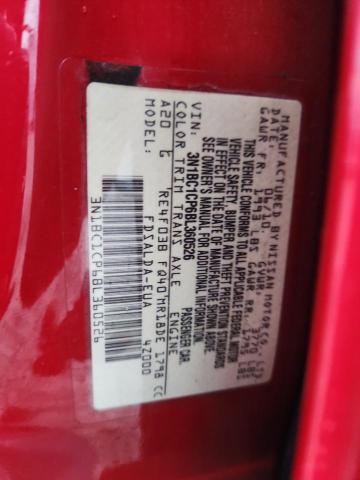 3N1BC1CP6BL360526 - 2011 NISSAN VERSA S 红色 照片 13