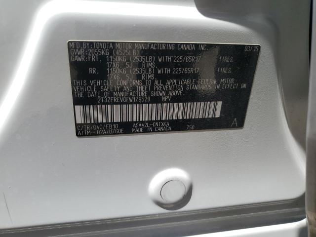 2T3ZFREV0FW179529 - 2015 TOYOTA RAV4 LE WHITE photo 13