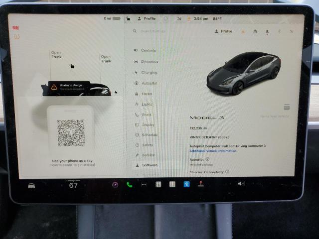 5YJ3E1EA3NF288823 - 2022 TESLA MODEL 3 Մոխրագույն լուսանկար 9