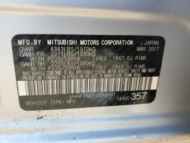 JA4AP3AW7HZ048391 - 2017 MITSUBISHI OUTLANDER ES 银色 照片 13