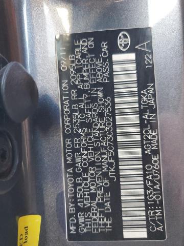 JTKJF5C73C3027536 - 2012 TOYOTA SCION TC ვერცხლისფერი ფოტო 13