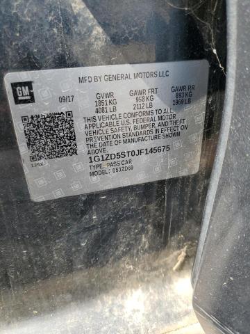 1G1ZD5ST0JF145675 - 2018 CHEVROLET MALIBU LT 灰色 照片 12