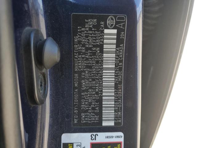 2T1BU4EE5BC657507 - 2011 TOYOTA COROLLA BASE Niebieski zdjęcie 13