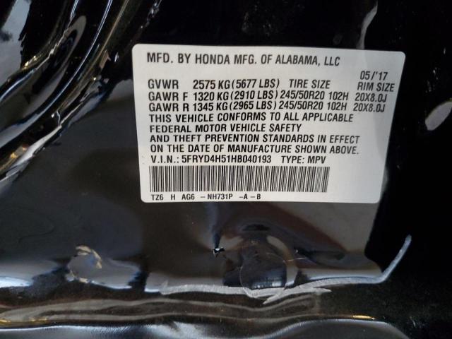 5FRYD4H51HB040193 - 2017 ACURA MDX TECHNOLOGY BLACK photo 14