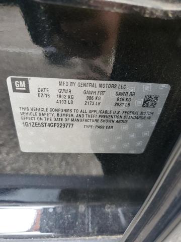 1G1ZE5ST4GF229777 - 2016 CHEVROLET MALIBU LT BLACK photo 12