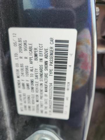 JH4CU2F40CC025294 - 2012 ACURA TSX გრაფიტი ფოტო 12