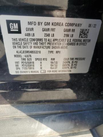 KL4CJESM5NB553210 - 2022 BUICK ENCORE PREFERRED BLUE photo 13