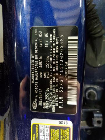 5XXGT4L31JG205555 - 2018 KIA OPTIMA LX BLUE photo 12