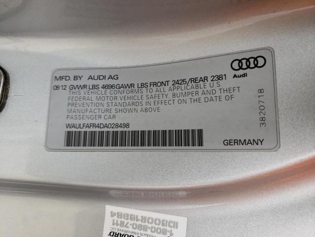 WAULFAFR4DA028498 - 2013 AUDI A5 PREMIUM PLUS SILVER photo 12