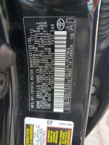 2T1BU4EE5DC999770 - 2013 TOYOTA COROLLA BASE Czarny zdjęcie 13