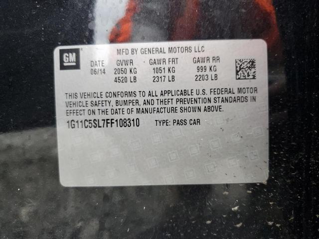 1G11C5SL7FF108310 - 2015 CHEVROLET MALIBU 1LT 黑色 照片 12