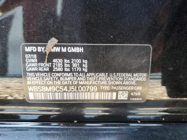 WBS8M9C54J5L00799 - 2018 BMW M3 BLACK photo 12