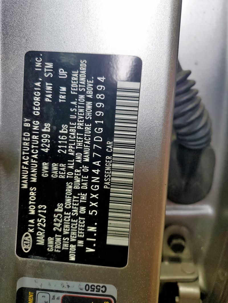 5XXGN4A77DG199894 - 2013 KIA OPTIMA EX SILVER photo 12