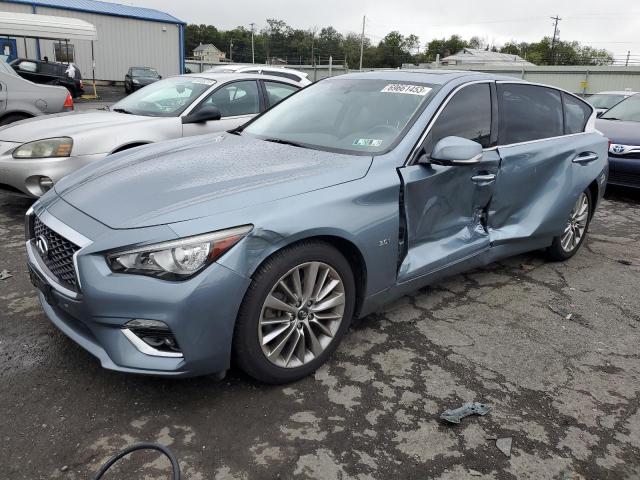 JN1EV7AR7JM441585 - 2018 INFINITI Q50 LUXE BLUE photo 1