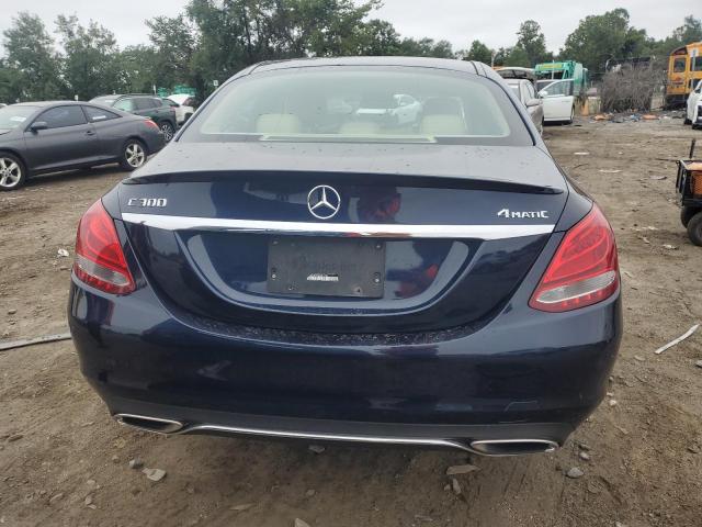 55SWF4KB7GU097156 - 2016 MERCEDES-BENZ C 300 4MATIC BLUE photo 6