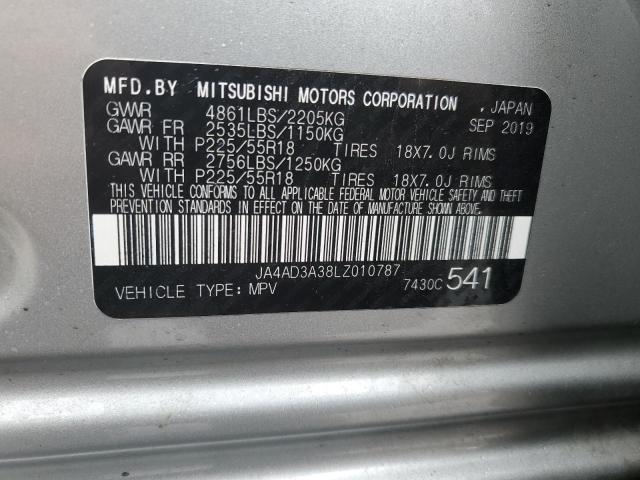 JA4AD3A38LZ010787 - 2020 MITSUBISHI OUTLANDER SE SILVER photo 13
