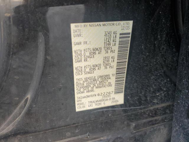 5N1AA0NF6FN622267 - 2015 NISSAN ARMADA PLATINUM 黑色 照片 12