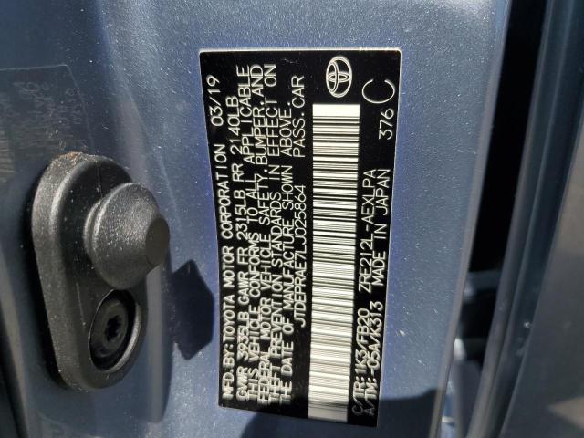 JTDEPRAE7LJ025864 - 2020 TOYOTA COROLLA LE BLUE photo 12