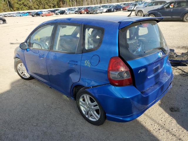 JHMGD38677S026220 - 2007 HONDA FIT S BLUE photo 2