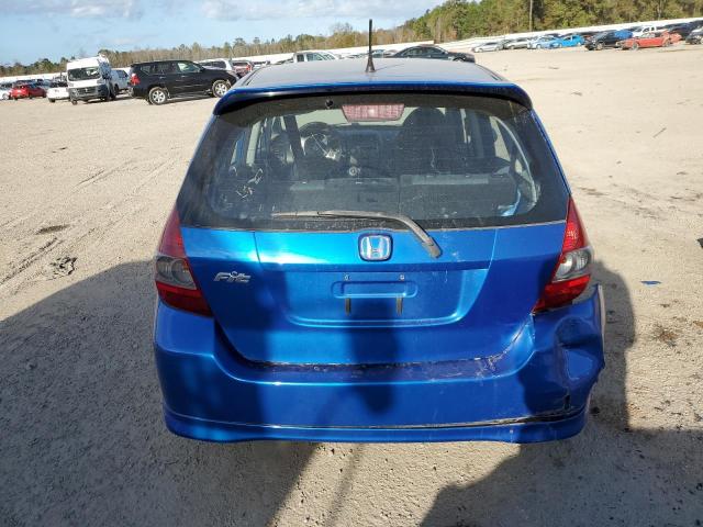 JHMGD38677S026220 - 2007 HONDA FIT S BLUE photo 6