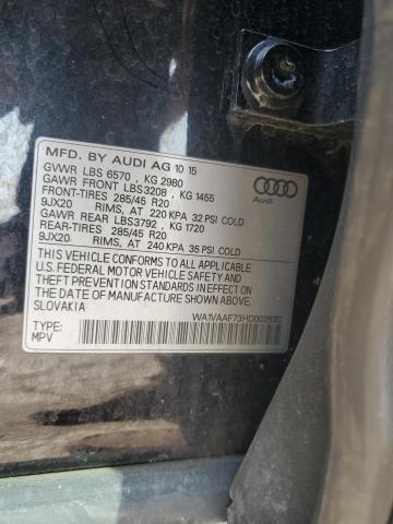 WA1VAAF73HD002630 - 2017 AUDI Q7 PRESTIGE 黑色 照片 13